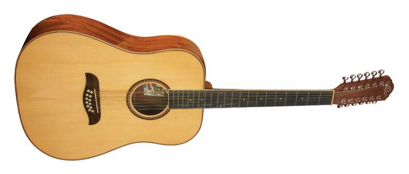 Oscar Schmidt OD312-A Dreadnought (12 String) Acoustic Guitar. Natural Spruce