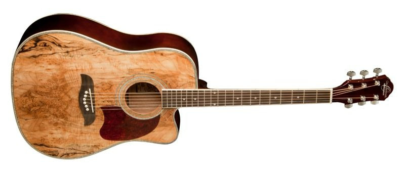 Oscar Schmidt OG2CESM-R Dreadnought Cutaway Acoustic Electric Guitar. Spalted Maple