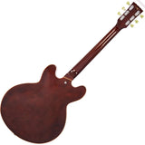 (On Order, In Stock Soon) Vintage VSA500 ReIssued Semi Acoustic Guitar ~ Natural Walnut