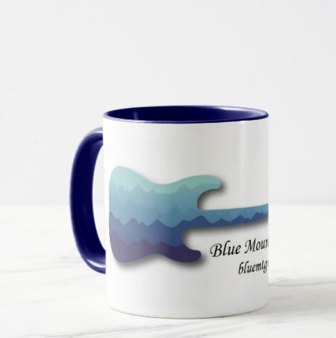 11oz Coffee Mug, Blue Mountain Guitar